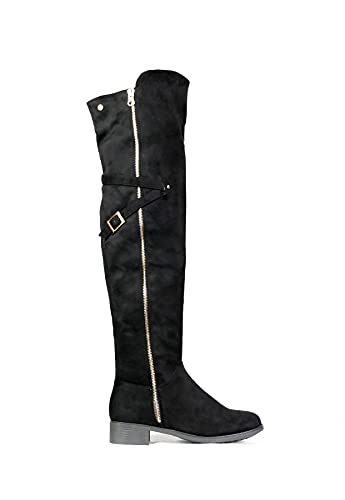Bluemary Spanische Overknee-Stiefel in schwarz von XTI (Samtschwarz, numeric_38) von Bluemary