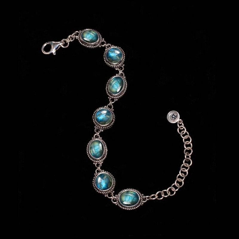Labradorit Sterling Silber Handgemachte Verstellbare Edelstein Boho Armband-Juliet Labradorit Sterling Silber Handgemachte Verstellbare Edelstein Boho Armband-Juliet von BluemoonstoneJewel