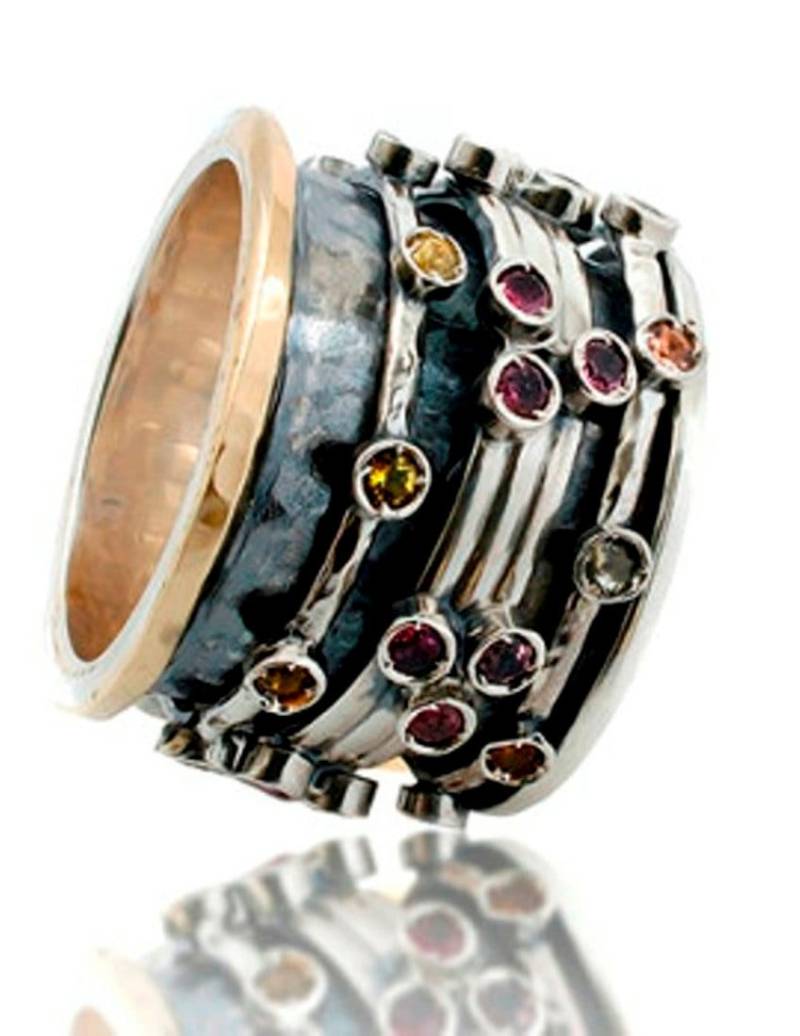 Fidget Ring Für Frauen Spinner Ringe Anelli Tourmalina | Meditationsring Turmalin von Bluenoemi