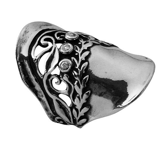 Silberring/sterling Silber Ringe Set Cz Zirkone Israel Designer Boho Ring von Bluenoemi