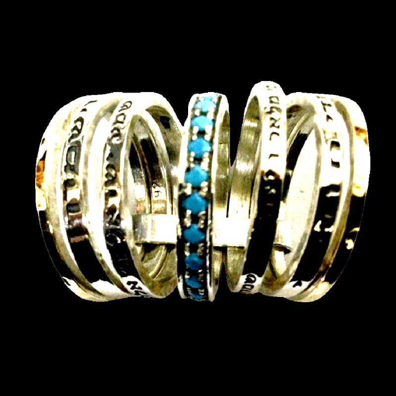 Spinner Ring Für Frauen Segensringe Hebräer Gebet & Poesie Ringe Silber Gold Cz Zirkone Opale Granate Multicolor von Bluenoemi