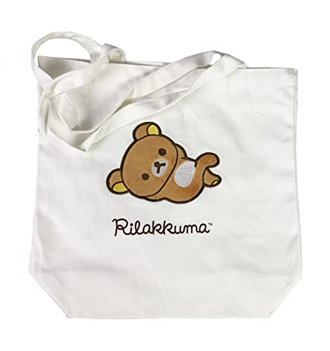 Blueprint Collections Rilakkuma Tragetasche, wiederverwendbare Einkaufstasche, Schulbuchtasche, Baumwoll-Tragetasche, Rilakkuma Schreibwaren und Geschenke, braun, Medium von Blueprint Collections
