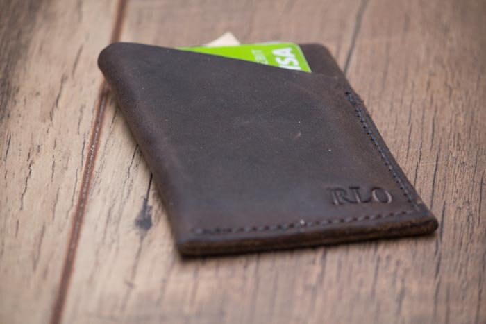 Personalisierte Leder Fronttasche Brieftasche, Kleine Brieftaschen, Kartenhalter Kreditkarten Brieftasche Groommen Geschenk Geschenke von Blueridgeleather