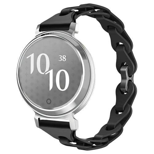 Blueshaweu 14mm Damen Armband Kompatibel Für Garmin Lily 2, Schlank Einkettiges Elegant Silikon Ersatz Uhrenarmband Für Garmin Lily 2 Smartwatch (schwarz) von Blueshaweu