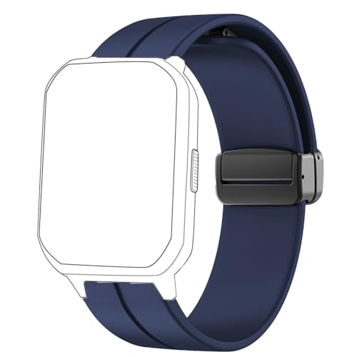 Blueshaweu 16mm Armband für Kinder smartwatch, Weiches Silikon Dual Magnetisch Einstellbar Armbänder Kompatibel mit Slothcloud H97 Pro/DIGEEHOT H39R /Hengto H39 Plus Smartwatch (blau) von Blueshaweu