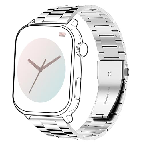 Blueshaweu 18mm 20mm 22mm Armband Kompatibel Für Ice-Watch - Ice Smart Serie, Classic Edelstahl Uhrenarmband Kompatibel mit Ice Smart Serie Smartwatch (Silber, 22mm) von Blueshaweu