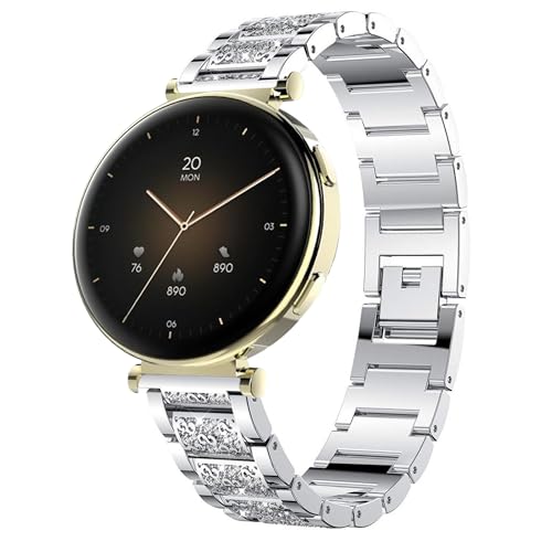 Blueshaweu 18mm Damen Armband Kompatibel Für Hama Smartwatch 7000 1,32“,Metall Band Premium Edelstahl Bracelet Gurt Kompatibel mit Hama 7000 Smartwatch (Silber) von Blueshaweu