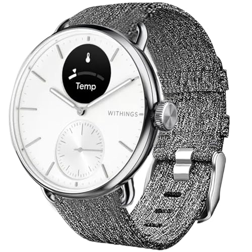 Blueshaweu 18mm und 20mm Armband Kompatibel für Withings Smartwatch, Nylon Strick Replacement Uhrenarmband für ScanWatch 2 38mm/ ScanWatch 2 42mm (20mm, grau) von Blueshaweu