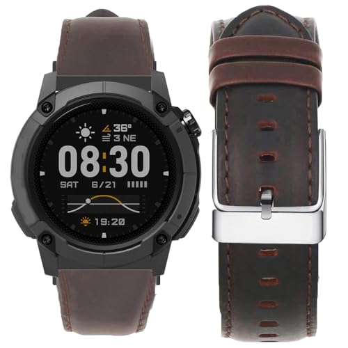 Blueshaweu 20mm 22mm 24mm Armband Kompatibel für COROS Sportuhr, Quick Release Leder Classic Ersatz Uhrenarmband Kompatibel mit COROS NOMAD/Pace 3/ PACE Pro/APEX 2 /APEX 2 Pro etc (Kaffee, 24mm) von Blueshaweu