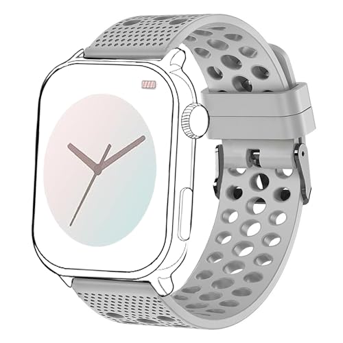 Blueshaweu 20mm 22mm Armband Kompatibel Für Ice-Watch - Ice Smart Serie, Atmungsaktives Silikon Ersatz Uhrenarmband Kompatibel mit Ice Smart Serie Smartwatch (Grau, 20mm) von Blueshaweu