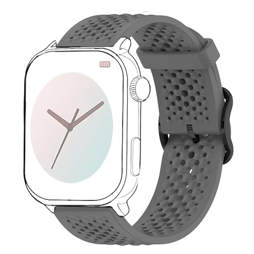 Blueshaweu 20mm 22mm Armband Kompatibel Für Ice-Watch - Ice Smart Serie, Atmungsaktives Weiches Silikon Wasserdichtes Armband Kompatibel mit Ice Smart Serie Smartwatch (Grau, 22mm) von Blueshaweu