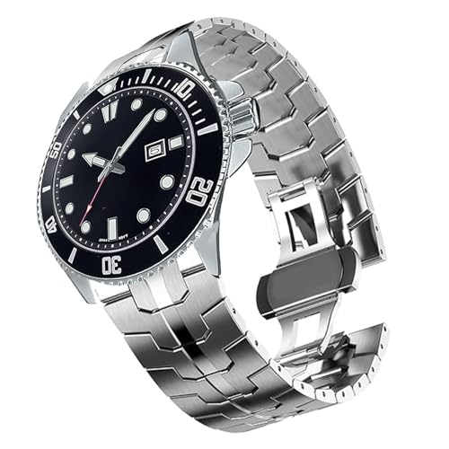 Blueshaweu 22mm Armband Kompatibel Für Casio MDV106 Watch, Classic hohe Qualität Edelstahl Uhrenarmband Kompatibel Kompatibel mit Casio MDV106-1AV / MDV107 (Silber) von Blueshaweu