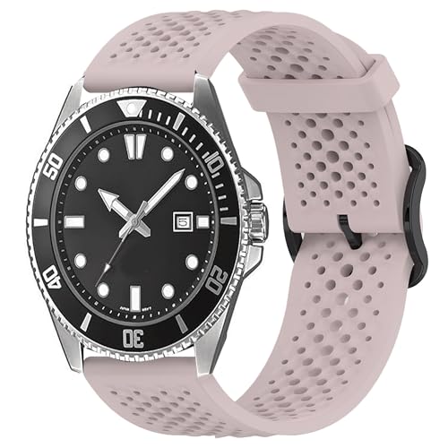 Blueshaweu 22mm Armband Kompatibel Für Casio Watch, Atmungsaktives Weiches Silikon Wasserdichtes Armband Kompatibel mit Casio MDV106-1AV / MDV107 / MTP-VD01 (Rosa) von Blueshaweu