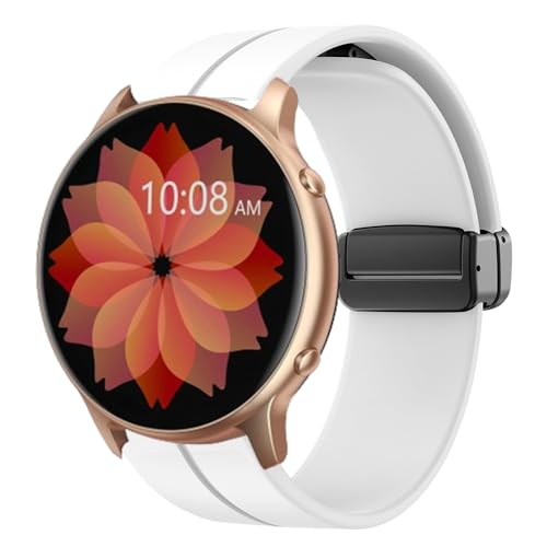 Blueshaweu 22mm Magnetverschluss-Silikon-Armband speziell Kompatibel für TUYOMA Smartwatch LW36 (1,3 Zoll) - Weich, robust und einfach zu bedienen (weiß) von Blueshaweu