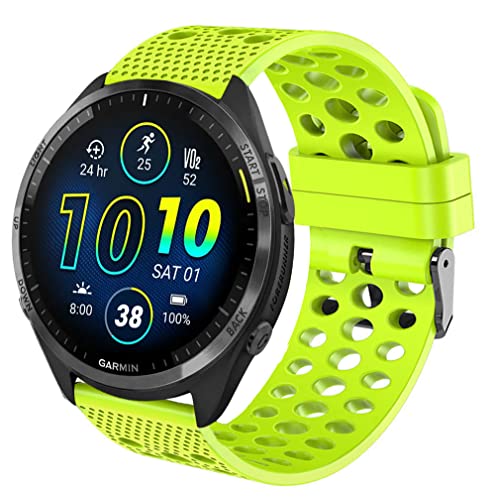 Blueshaweu Armband Kompatibel Für Garmin Forerunner 965, Weiches Sport Silikon Classic Ersatz Uhrenarmband Für Garmin Forerunner 965 /Forerunner 265 46mm Smartwatch (grün) von Blueshaweu