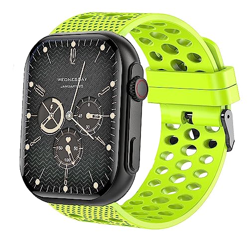 Blueshaweu Armband Kompatibel Für HOLALEI Smartwatch 2.01 Zoll ZL80, Sport Silikon Ersatz Uhrenarmband Für HOLALEI ZL80 Smartwatch (grün) von Blueshaweu