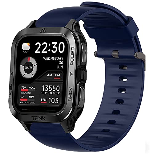 Blueshaweu Armband Kompatibel Für KOSPET M2 Smartwatch, Sport Silikon Classic Ersatz Uhrenarmband Für KOSPET TANK M2 Smartwatch (blau) von Blueshaweu