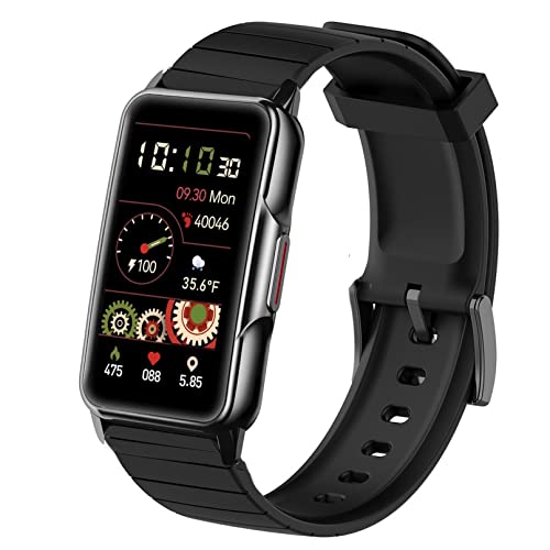 Blueshaweu Armband Kompatibel Für Kesasohe/Findtime/ECOSOON H80 Smartwatch 1,47 Zoll, Classic Sport Silikon Ersatz Uhrenarmband Für H80 Smartwatch (schwarz) von Blueshaweu