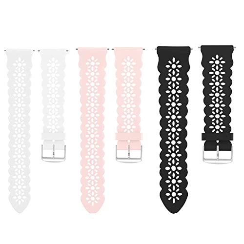 Blueshaweu Armband Kompatibel Für Popglory Smartwatch 1.85 Zoll, Damen Mode Sport Silikon Ersatz Uhrenarmband Für Popglory P66 Smartwatch (schwarz+weiß+Rosa) von Blueshaweu