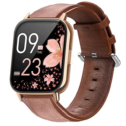 Blueshaweu Armband Kompatibel Für SWGOTA 2023 Smartwatch Damen 1.85", Classic Leder Ersatz Uhrenarmband Für SWGOTA CS2PRO Smartwatch (braun) von Blueshaweu