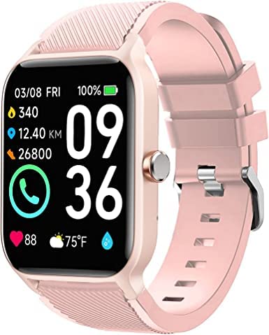 Blueshaweu Armband Kompatibel Für TOOBUR IDW13 / Gydom IDW13 / Woneligo W13 Smartwatch, Classic Sport Silikon Ersatz Uhrenarmband Für IDW13 Smartwatch 1,8'' (Rosa) von Blueshaweu