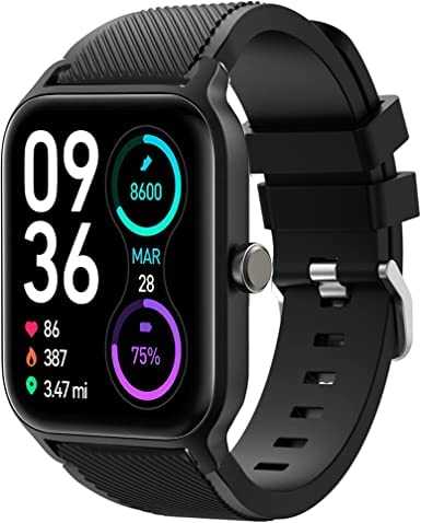 Blueshaweu Armband Kompatibel Für TOOBUR IDW13 / Gydom IDW13 / Woneligo W13 Smartwatch, Classic Sport Silikon Ersatz Uhrenarmband Für IDW13 Smartwatch 1,8'' (schwarz) von Blueshaweu