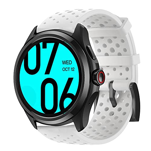 Blueshaweu Armband Kompatibel Für Ticwatch Pro 5, Classic Sport Silikon Ersatz Uhrenarmband Für Ticwatch Pro 5 Smartwatch (weiß) von Blueshaweu