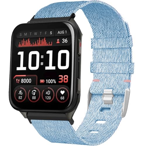 Blueshaweu Armband Kompatibel für Garmin Venu X1 (51mm), Nylon Strick Replacement Uhrenarmband Kompatibel mit Garmin Venu X1 GPS Smartwatch (blau) von Blueshaweu