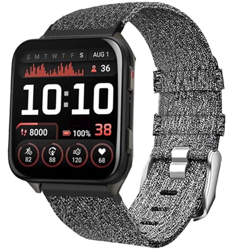 Blueshaweu Armband Kompatibel für Garmin Venu X1 (51mm), Nylon Strick Replacement Uhrenarmband Kompatibel mit Garmin Venu X1 GPS Smartwatch (grau) von Blueshaweu