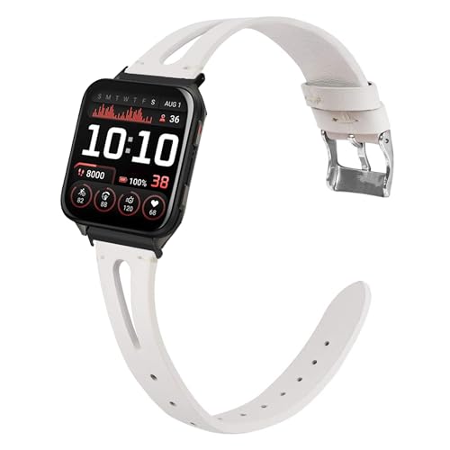 Blueshaweu Armband Kompatibel für Garmin Venu X1 (51mm), Quick Release Leder Classic Ersatz Uhrenarmband Kompatibel mit Garmin Venu X1 GPS Smartwatch (weiß) von Blueshaweu