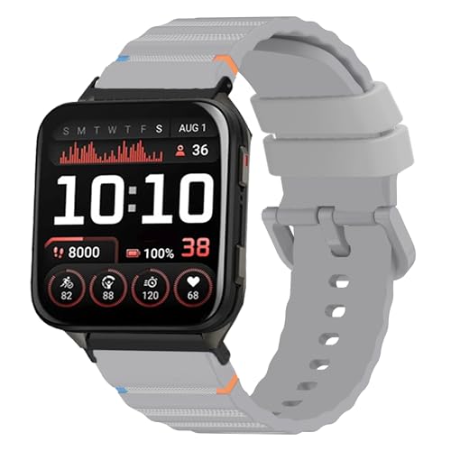 Blueshaweu Armband Kompatibel für Garmin Venu X1 (51mm), Silikon Uhrenarmband Sport Armbänder Kompatibel mit Garmin Venu X1 GPS Smartwatch (Grau) von Blueshaweu