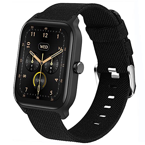 Blueshaweu Armband Kompatibel für Gydom IDW13 Smartwatch 1.8", Nylon Strick Replacement Uhrenarmband für TOOBUR IDW13 / Gydom IDW13 Smartwatch (schwarz) von Blueshaweu