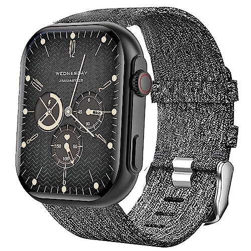 Blueshaweu Armband Kompatibel für HOLALEI Smartwatch 2.01 Zoll ZL80, Nylon Strick Replacement Uhrenarmband für HOLALEI ZL80 Smartwatch (grau) von Blueshaweu