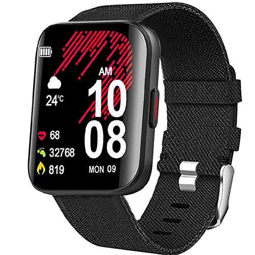 Blueshaweu Armband Kompatibel für Kuizil K21 Smartwatch 1.69", Nylon Strick Replacement Uhrenarmband für Kuizil Smartwatch K21 (schwarz) von Blueshaweu