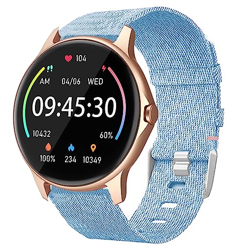 Blueshaweu Armband Kompatibel für LW51 Smartwatch, Nylon Strick Replacement Uhrenarmband für ENOMIR LW51 / Gydom LW51 Smartwatch (blau) von Blueshaweu