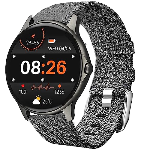 Blueshaweu Armband Kompatibel für LW51 Smartwatch, Nylon Strick Replacement Uhrenarmband für ENOMIR LW51 / Gydom LW51 Smartwatch (grau) von Blueshaweu