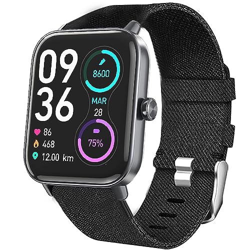 Blueshaweu Armband Kompatibel für TOOBUR IDW16/ IDW19 Smartwatch, Nylon Strick Replacement Uhrenarmband für TOOBUR IDW16 / TOOBUR IDW19 / Loddery IDW19 Smartwatch (schwarz) von Blueshaweu