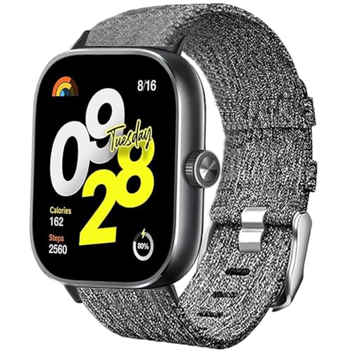 Blueshaweu Armband Kompatibel für Xiaomi Redmi Watch 4 Smartwatch, Nylon Strick Replacement Uhrenarmband für Xiaomi Redmi Watch 4 Smartwatch (grau) von Blueshaweu