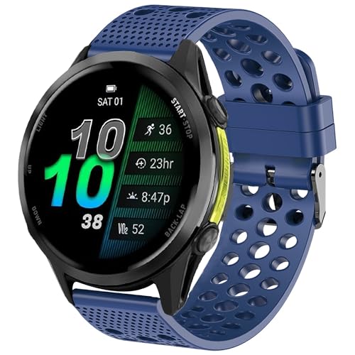 Blueshaweu Armband Kompatibel mit Garmin Forerunner 970, Atmungsaktives Silikon Ersatz Uhrenarmband Kompatibel mit Garmin Forerunner 970, 965, 955/955 solar, 745 ﻿ (Blau) von Blueshaweu