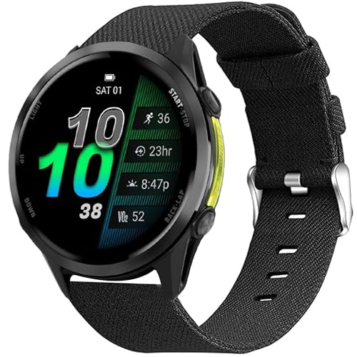Blueshaweu Armband Kompatibel mit Garmin Forerunner 970, Nylon Strick Replacement Uhrenarmband Kompatibel mit Garmin Forerunner 970, 965, 955/955 solar, 745 ﻿ (schwarz) von Blueshaweu
