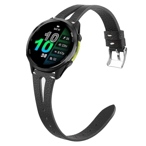 Blueshaweu Armband Kompatibel mit Garmin Forerunner 970, Quick Release Leder Classic Ersatz Uhrenarmband Kompatibel mit Garmin Forerunner 970, 965, 955/955 solar, 745 ﻿ (schwarz) von Blueshaweu