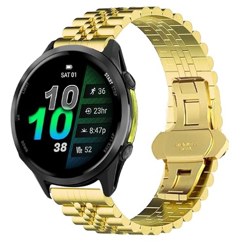 Blueshaweu Armband Kompatibel mit Garmin Forerunner 970, Verstellbares Edelstahlarmband Kompatibel mit Garmin Forerunner 970, 965, 955/955 solar, 745 ﻿ (golden) von Blueshaweu