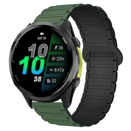 Blueshaweu Armband Kompatibel mit Garmin Forerunner 970, Weiches Silikon Ganz Magnetisch Einstellbar Kompatibel mit Garmin Forerunner 970, 965, 955/955 solar, 745 ﻿ (Grün) von Blueshaweu