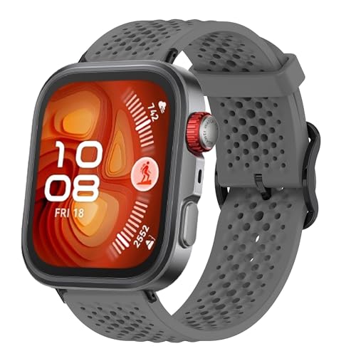 Blueshaweu Armband Kompatibel mit HUAWEI Watch FIT 4 Pro Smartwatch, Atmungsaktives Weiches Silikon Wasserdichtes Armband Kompatibel Für HUAWEI Watch FIT 4 Pro, Fit 4, Fit 3 (Grau) von Blueshaweu