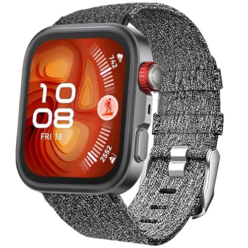 Blueshaweu Armband Kompatibel mit HUAWEI Watch FIT 4 Pro Smartwatch, Nylon Strick Replacement Uhrenarmband Kompatibel Für HUAWEI Watch FIT 4 Pro, Fit 4, Fit 3 (grau) von Blueshaweu