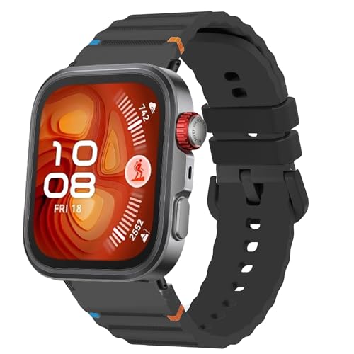 Blueshaweu Armband Kompatibel mit HUAWEI Watch FIT 4 Pro Smartwatch, Silikon Uhrenarmband Sport Armbändernd Kompatibel Für HUAWEI Watch FIT 4 Pro, Fit 4, Fit 3 (schwarz) von Blueshaweu