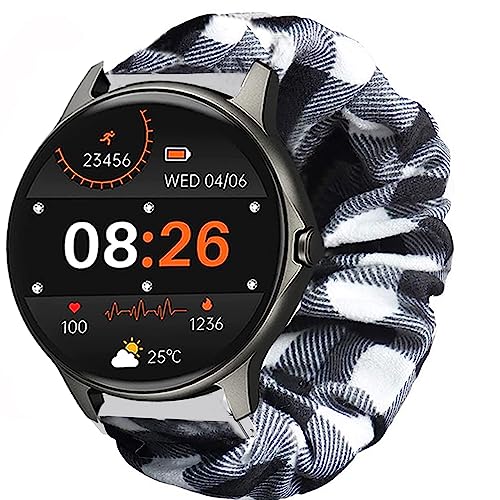 Blueshaweu Armband Kompatibel mit LW51 Smartwatch, weiche Haargummis Uhrenarmband für ENOMIR LW51 / Gydom LW51 Smartwatch (Gitter) von Blueshaweu