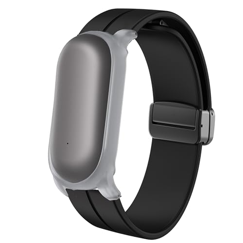 Blueshaweu Armband Kompatibel mit PLAUD NotePin Sprachrekorder, Weiches Silikon Ganz Magnetisch Einstellbar Uhrarmband Kompatibel Für PLAUD NotePin KI-Sprachrekorder (schwarz) von Blueshaweu