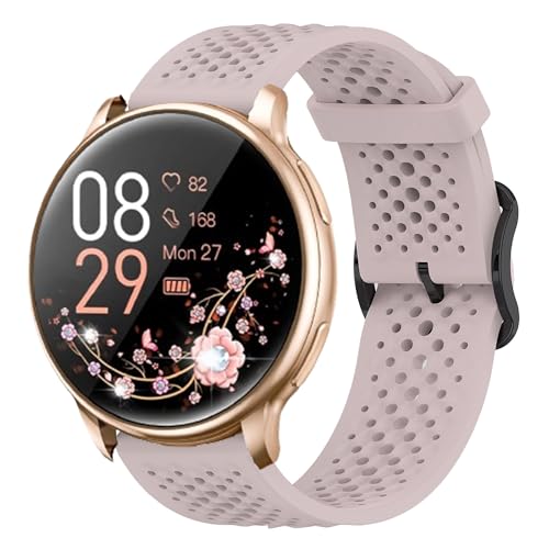 Blueshaweu Armband Kompatibel mit RUXINGX Smartwatch Damen 1.32" G35, Atmungsaktives Weiches Silikon Wasserdichtes Kompatibel Für RUXINGX G35 Smartwatch (Rosa) von Blueshaweu
