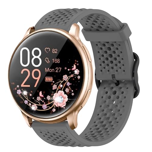 Blueshaweu Armband Kompatibel mit RUXINGX Smartwatch Damen 1.32" G35, Atmungsaktives Weiches Silikon Wasserdichtes Kompatibel Für RUXINGX G35 Smartwatch (grau) von Blueshaweu